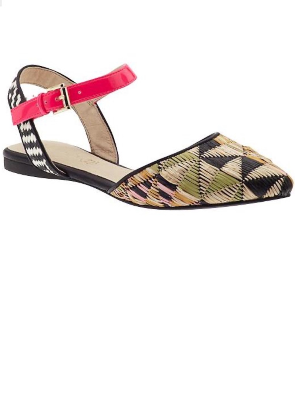 Aldo Lucyna Pink Strap Multicolor Woven Pointed Flat